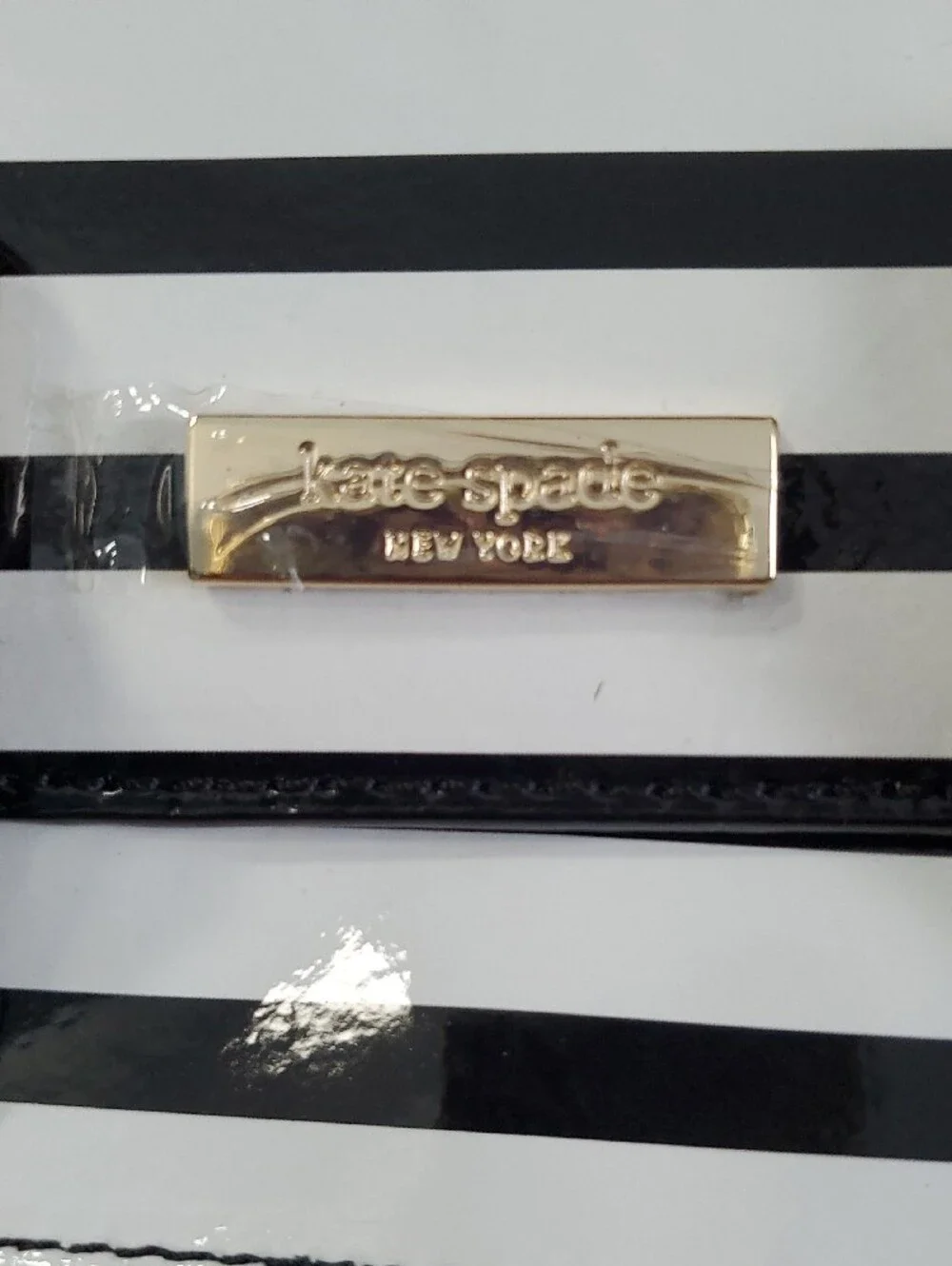 BRAND NEW!!  Striped Black and White Crossbody Bag - Kate Spade